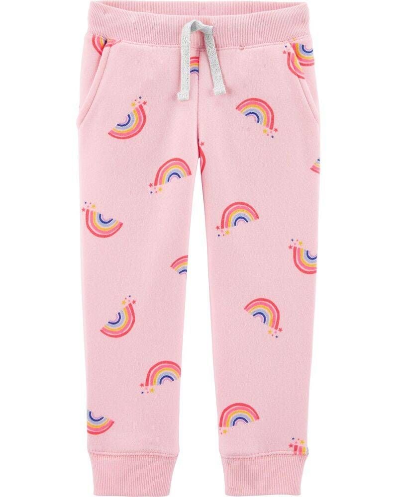 Pink rainbow print pants