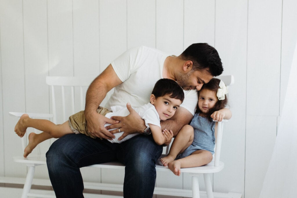 Father with two kids