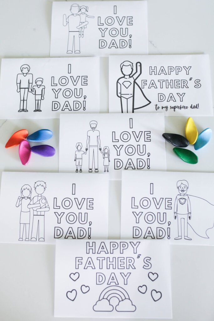 Printable Father's Day cards to color