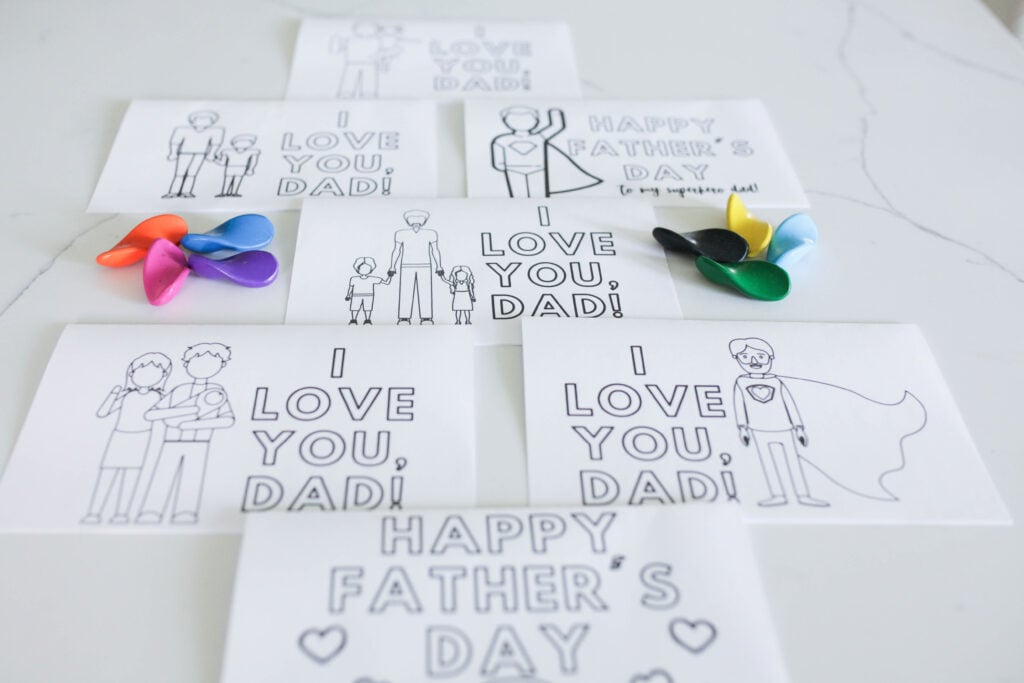 Printable Father's Day cards to color