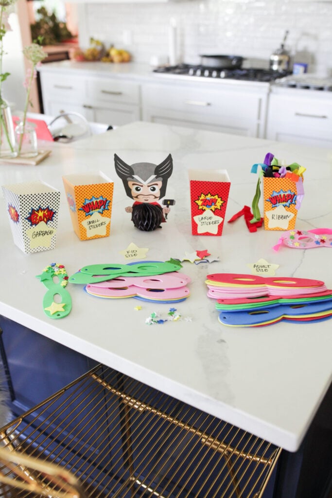 DIY superhero mask station