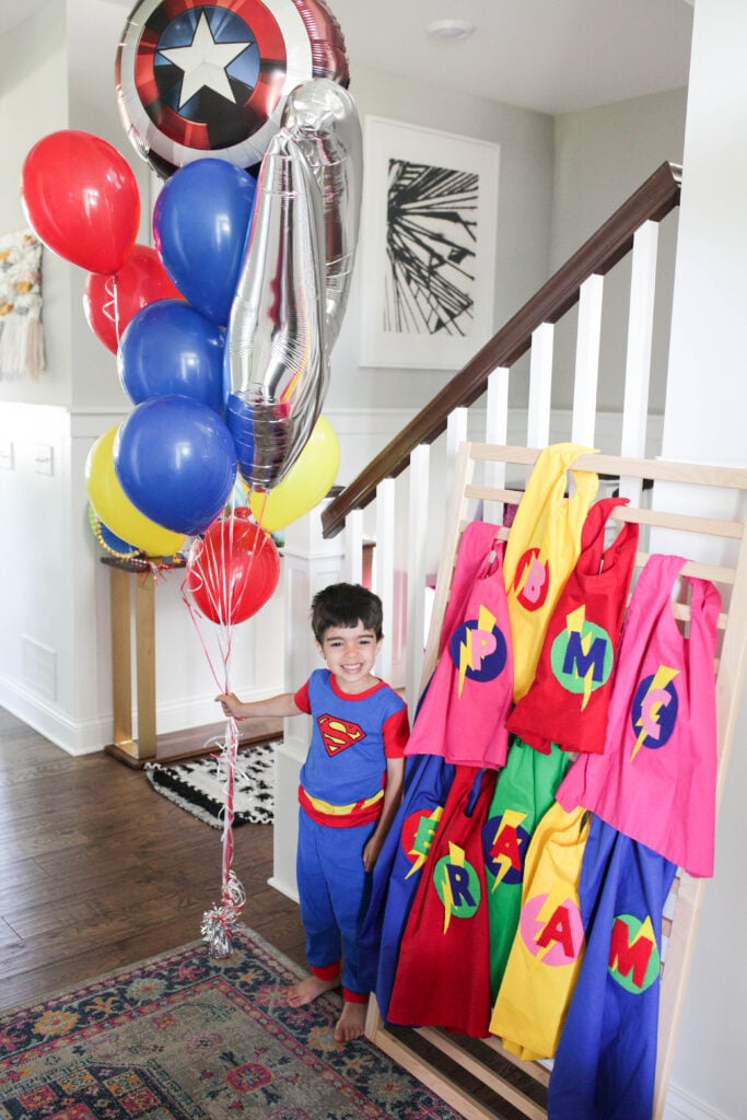 Superhero capes and balloons