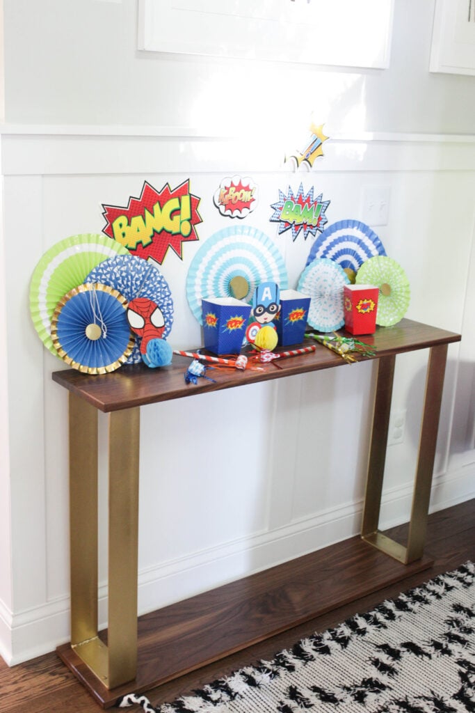 A superhero decor setup