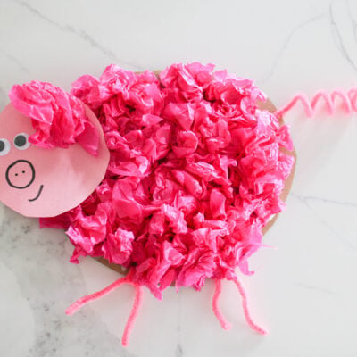 Simple DIY Tissue Paper Pig Craft for Toddlers - Paisley & Sparrow