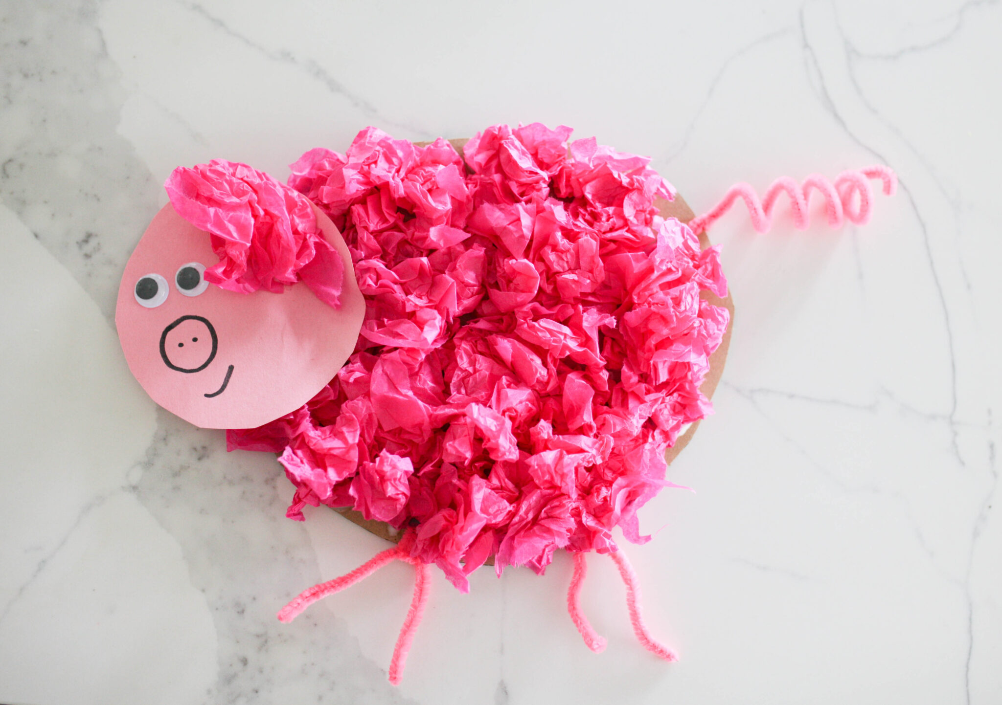 Simple DIY Tissue Paper Pig Craft for Toddlers - Paisley & Sparrow