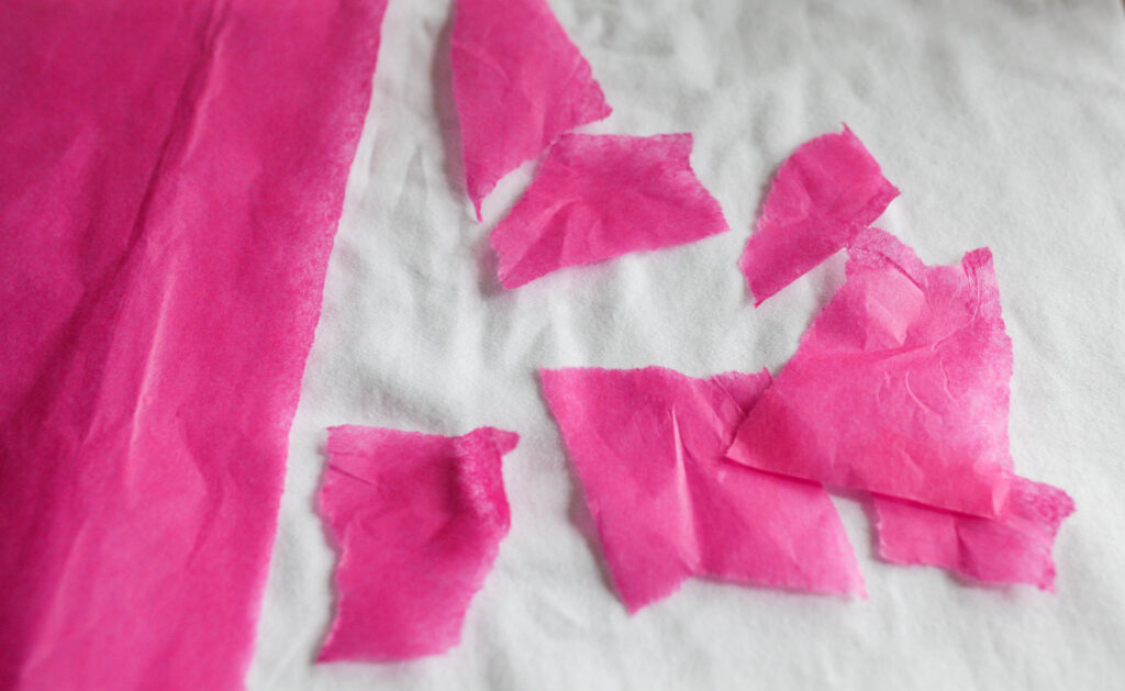 Pieces of tissue paper