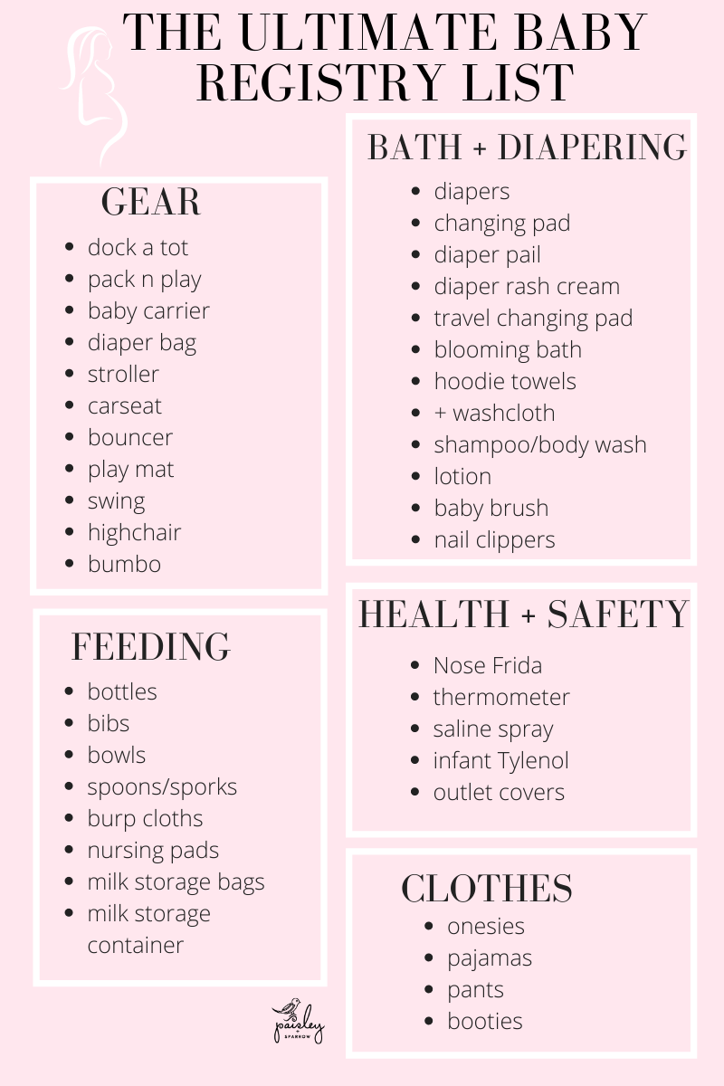 baby registry checklist 2020 printable