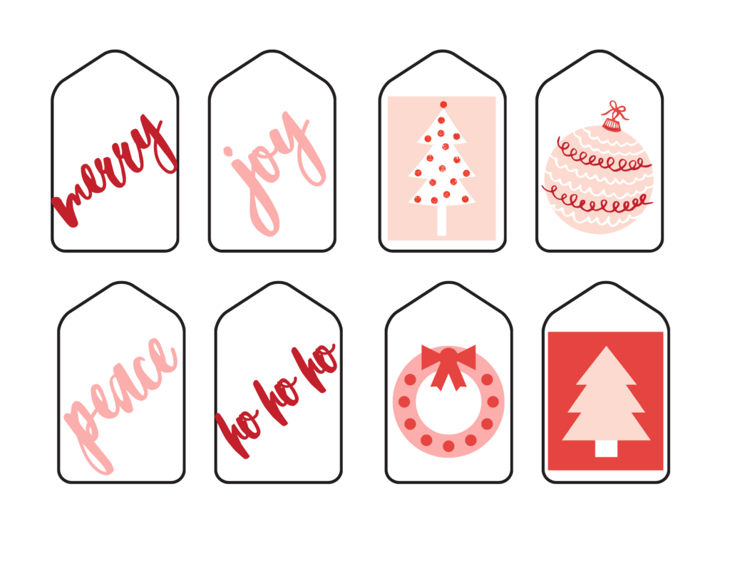 Free Printable Christmas Gift Tags - Merry Christmas - Pjs and Paint