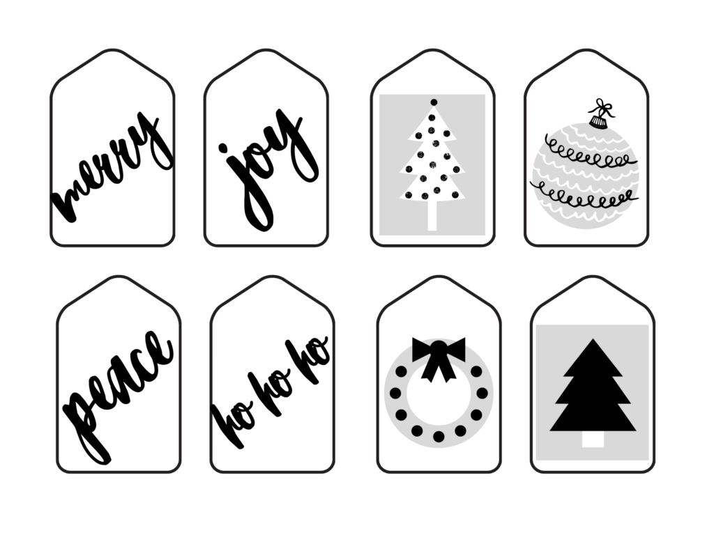 Black and white gift tags
