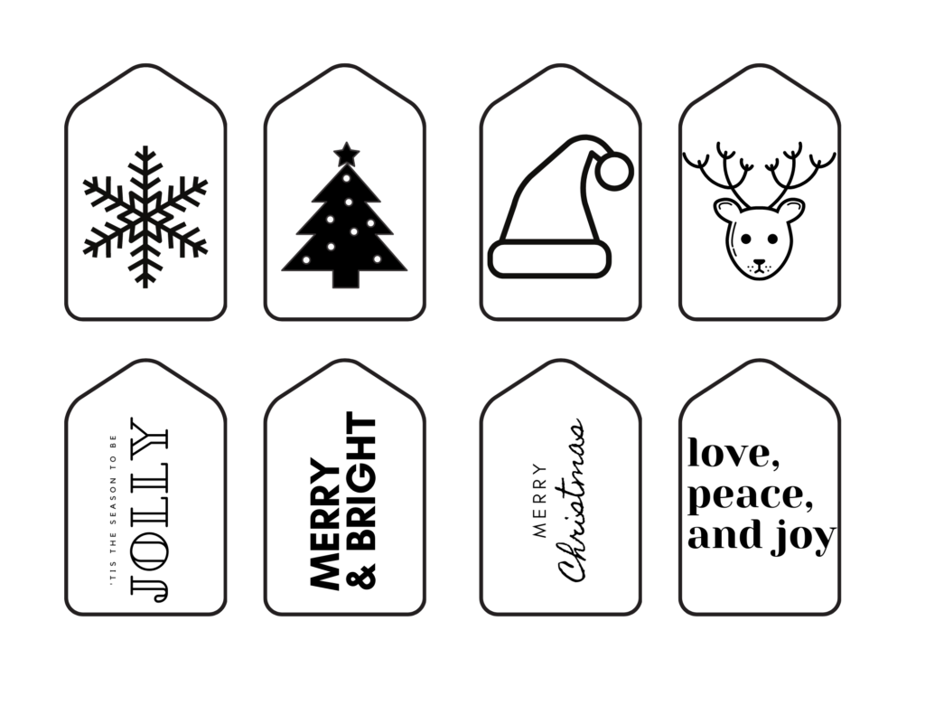 White and black gift tags