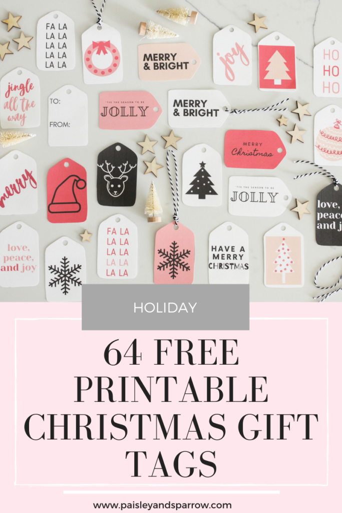 64 Free Printable Christmas Gift Tags + Simple Wrapping Ideas