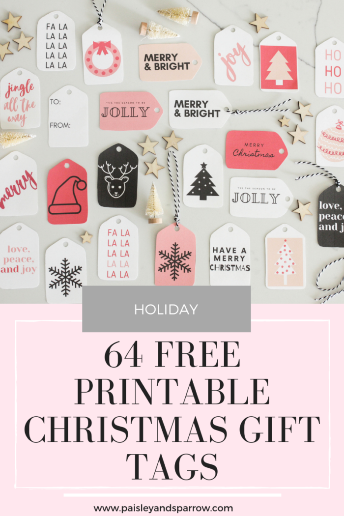 64 Free Printable Christmas Gift Tags + Simple Wrapping Ideas - Paisley 