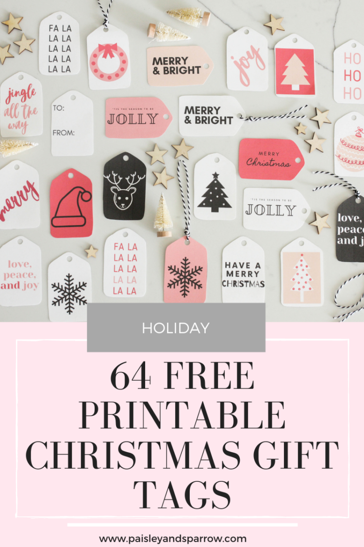 64 Free Printable Christmas Gift Tags + Simple Wrapping Ideas - Paisley ...