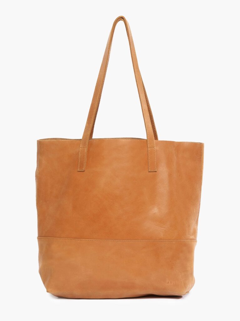 Leather tote bag