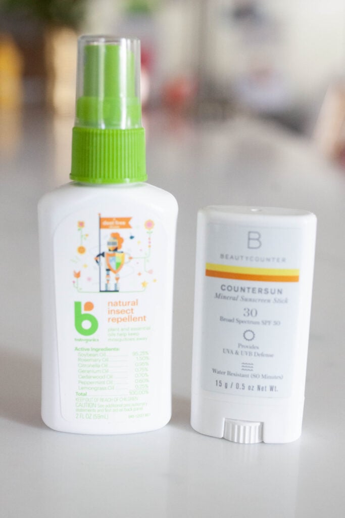 Keep sunscreen and bug spray in your diaper bag