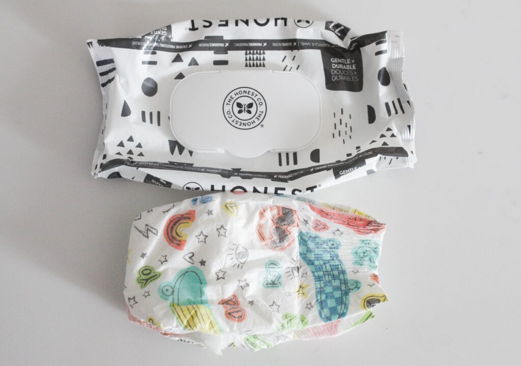 Diapers + wipes are diaper bag essentials