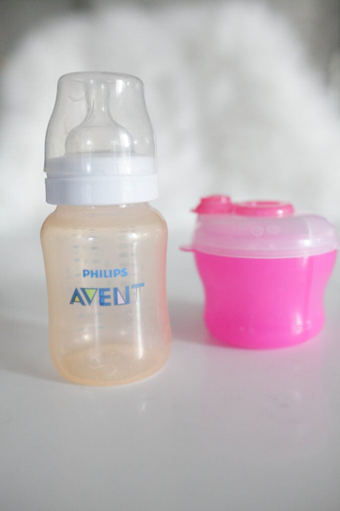 Don't forget to put a bottle and formula in your diaper bag!