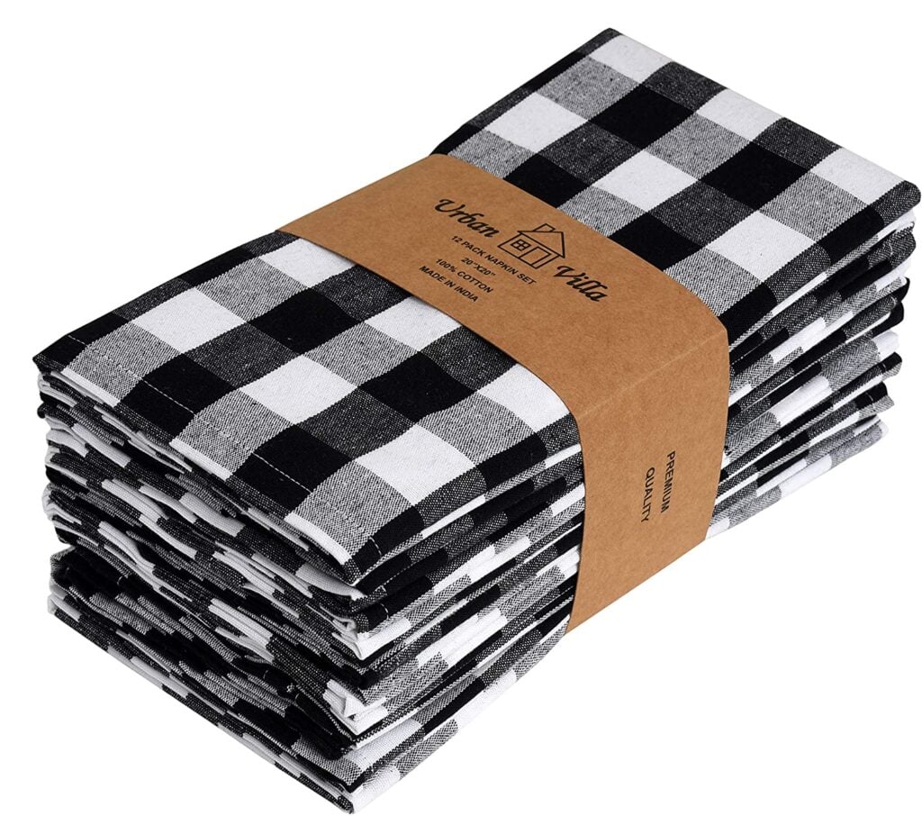 Black and White Checkered Napkins