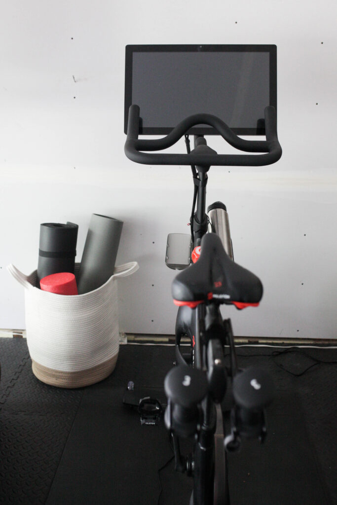 Peloton bike in home gym