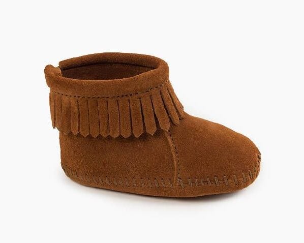 Brown moccasin booties