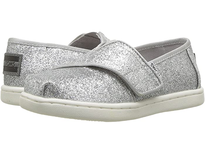 Silver glittery alpargata baby Toms shoes