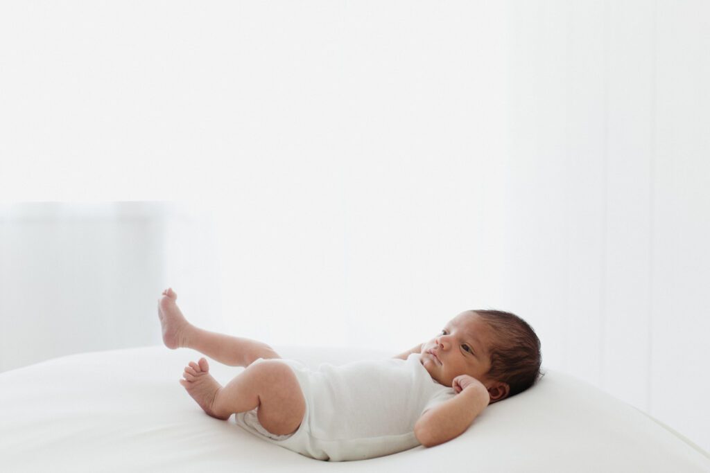 Newborn baby with white background