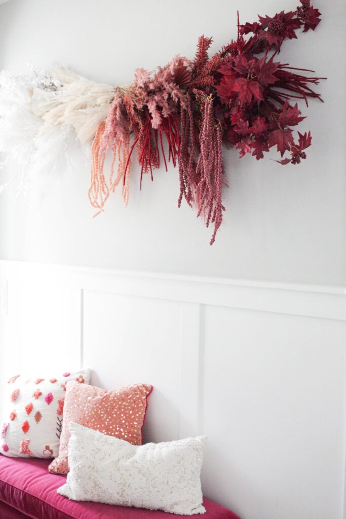 Faux Dried Floral Wall Hanging 
