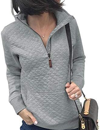 Grey Quilted Zip