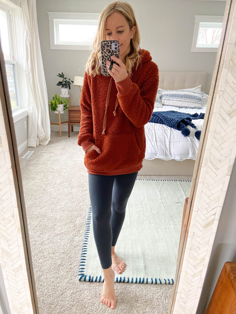 Sherpa hoodie with CRZ Yoga leggings