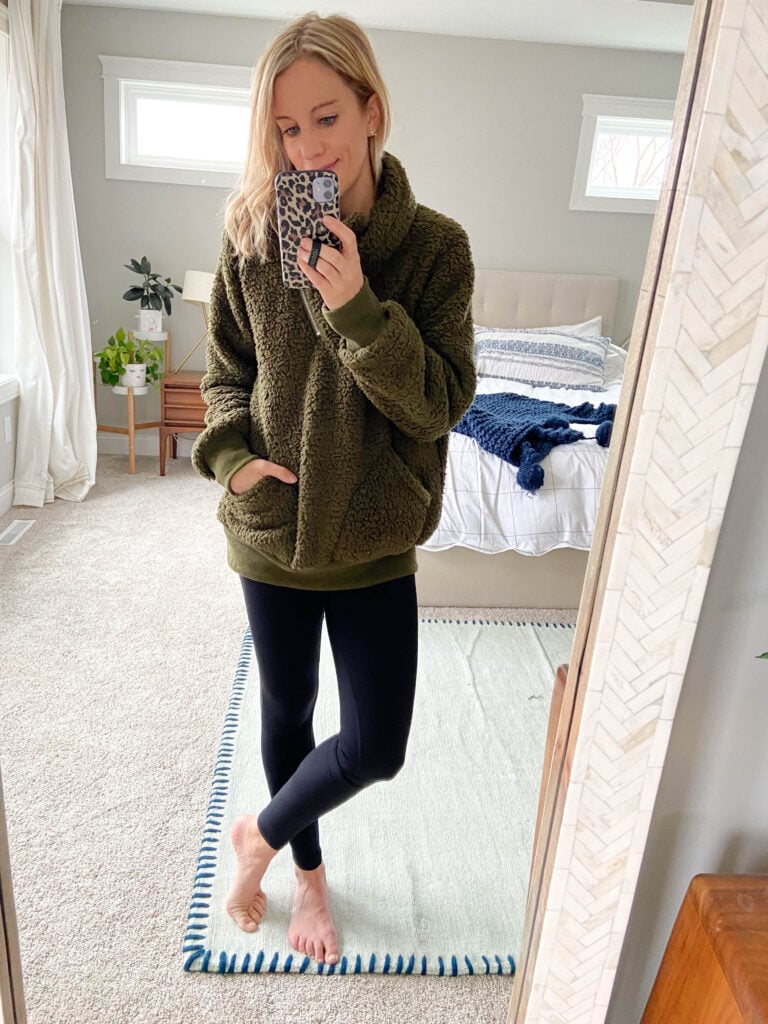 Pullover zip and fleece lined leggings