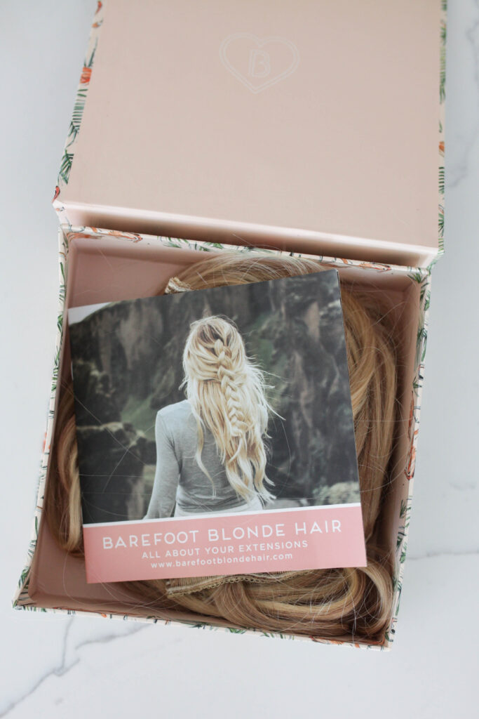 Hair extensions in box