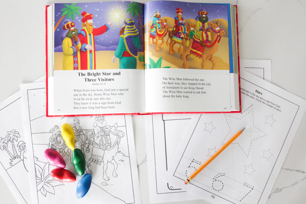 Beginner's Bible with worksheets: The Bright Star and Three Visitors