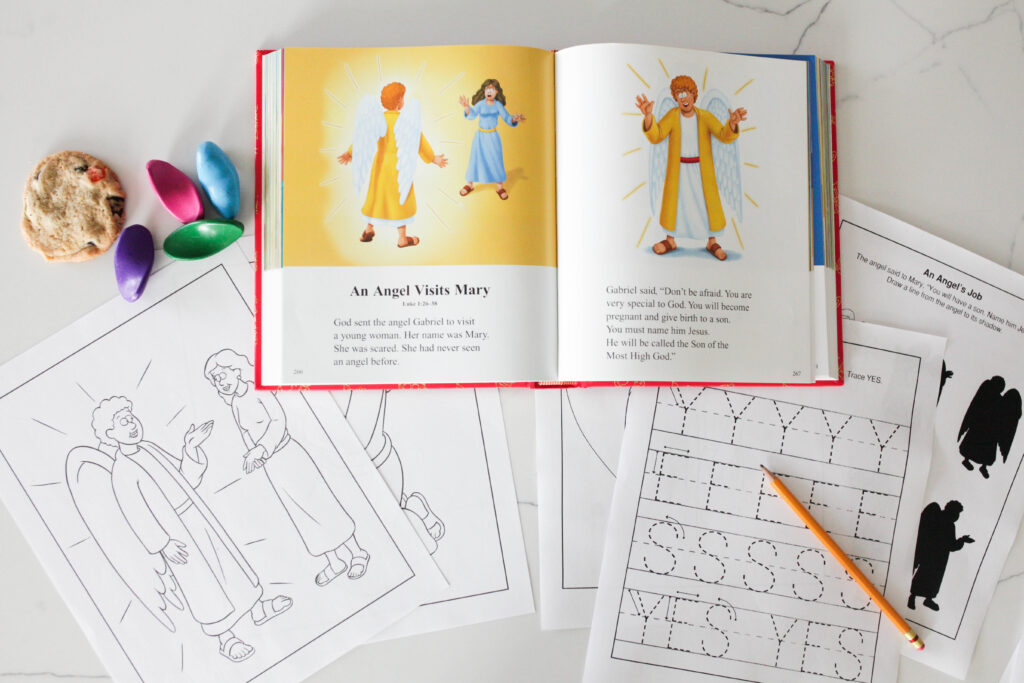 Beginner's Bible with worksheets: An Angel Visits Mary