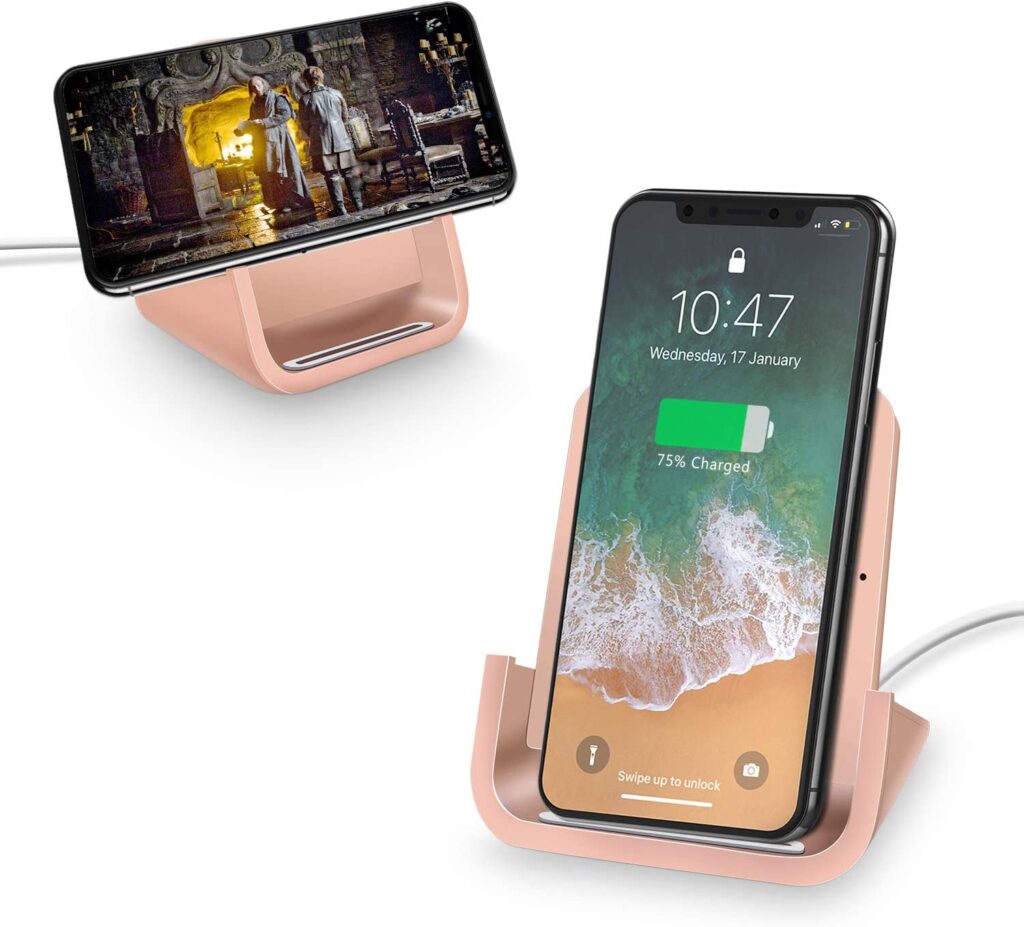 Pink wireless phone charger