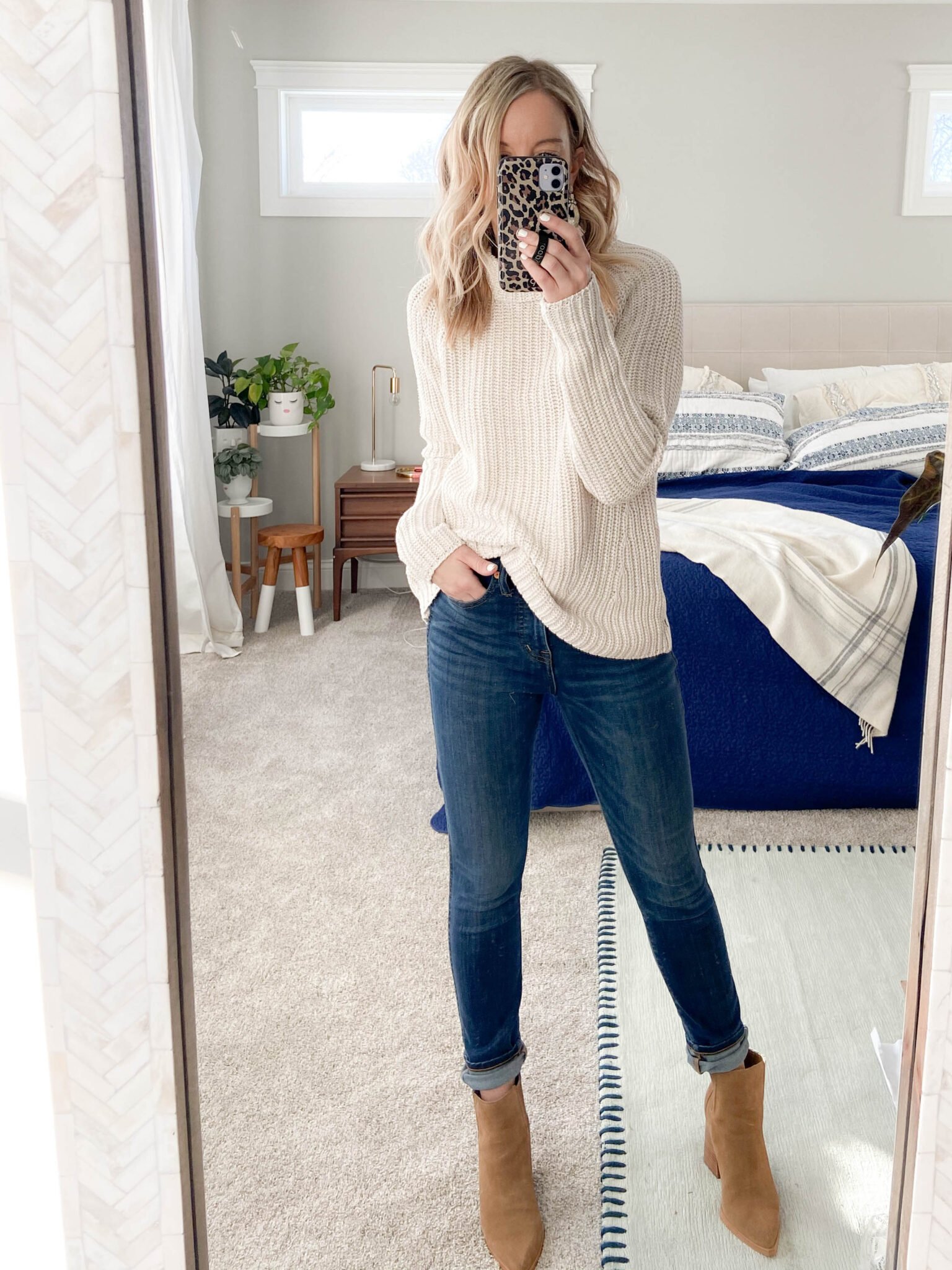 amazon sweater and jeans and booties