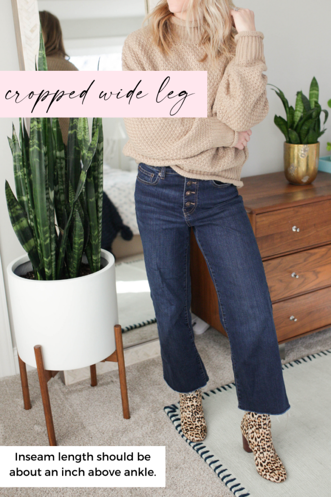 cropped wide leg inseam length