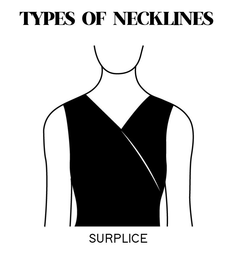 Surplice neckline