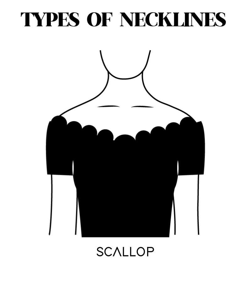 Scallop neckline