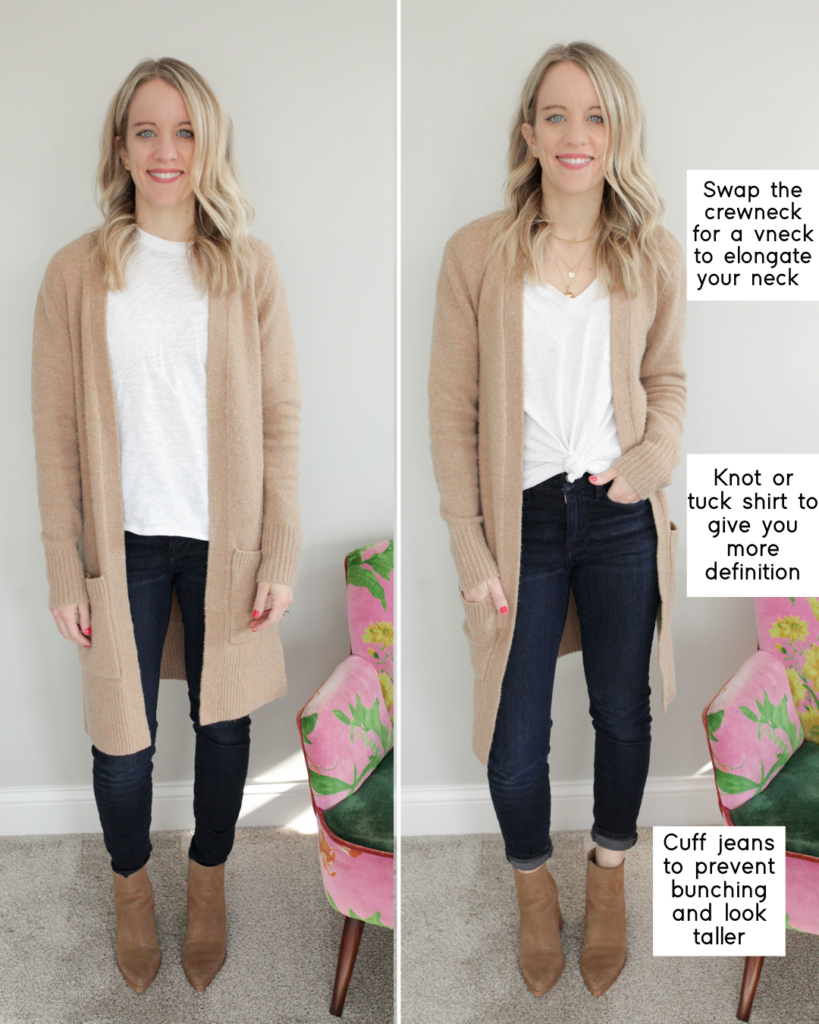 Blouse with clearance cardigan