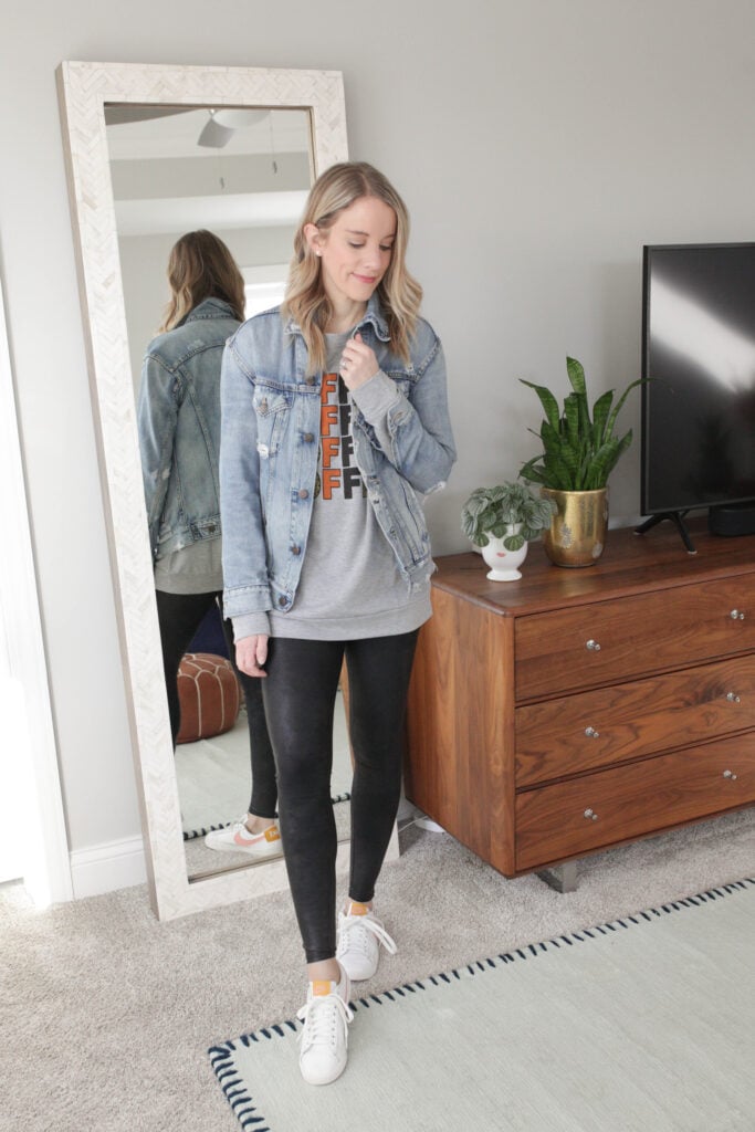 Style Your Leather Leggings with a Denim Jacket