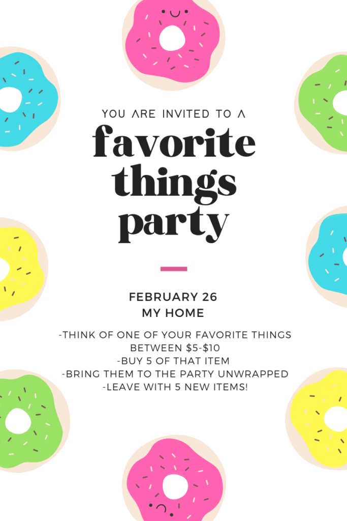 Favorite Things Party Invite