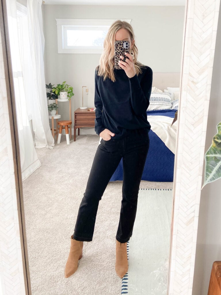 Black on sale sweater jeans