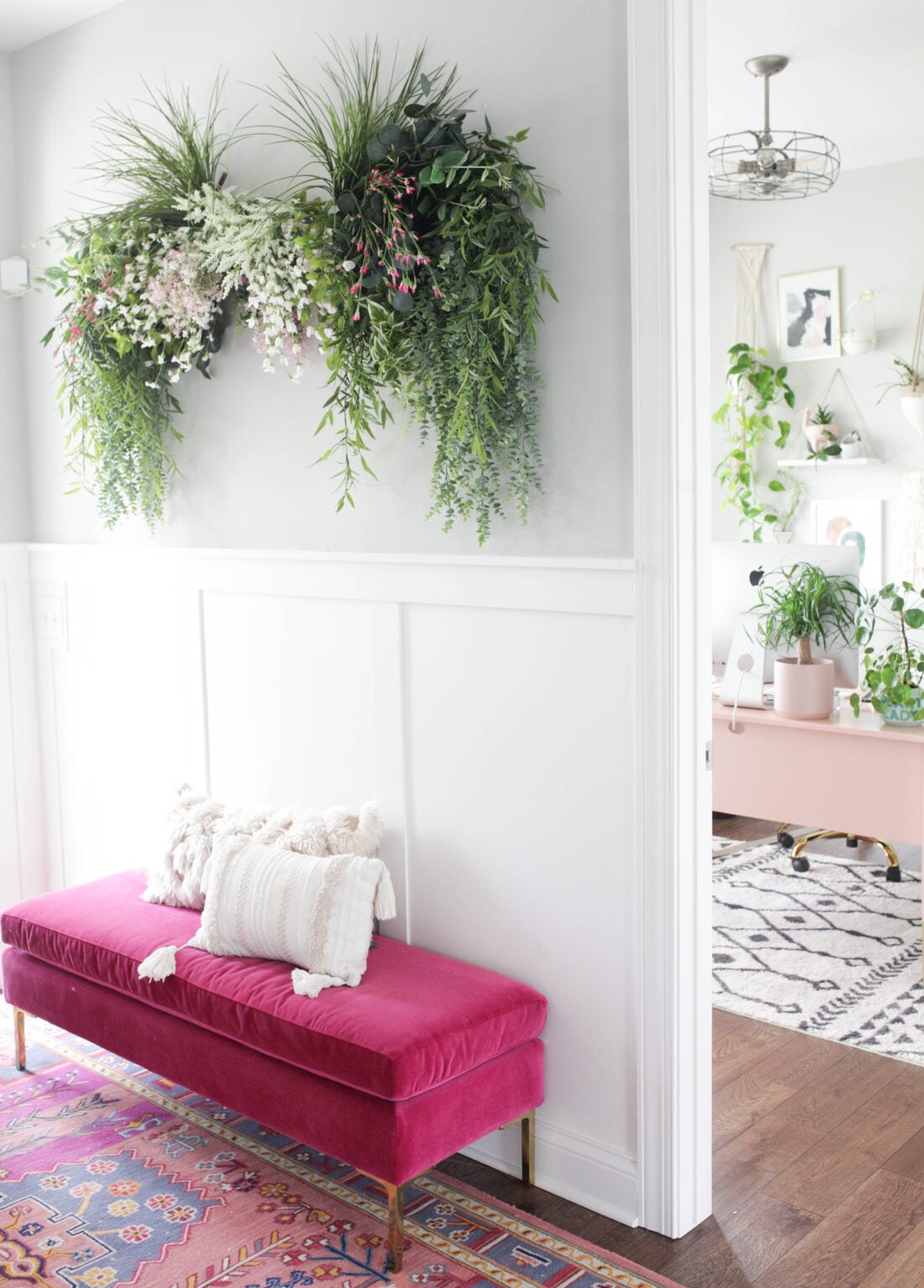 DIY Faux Greenery Wall Hanging Paisley & Sparrow