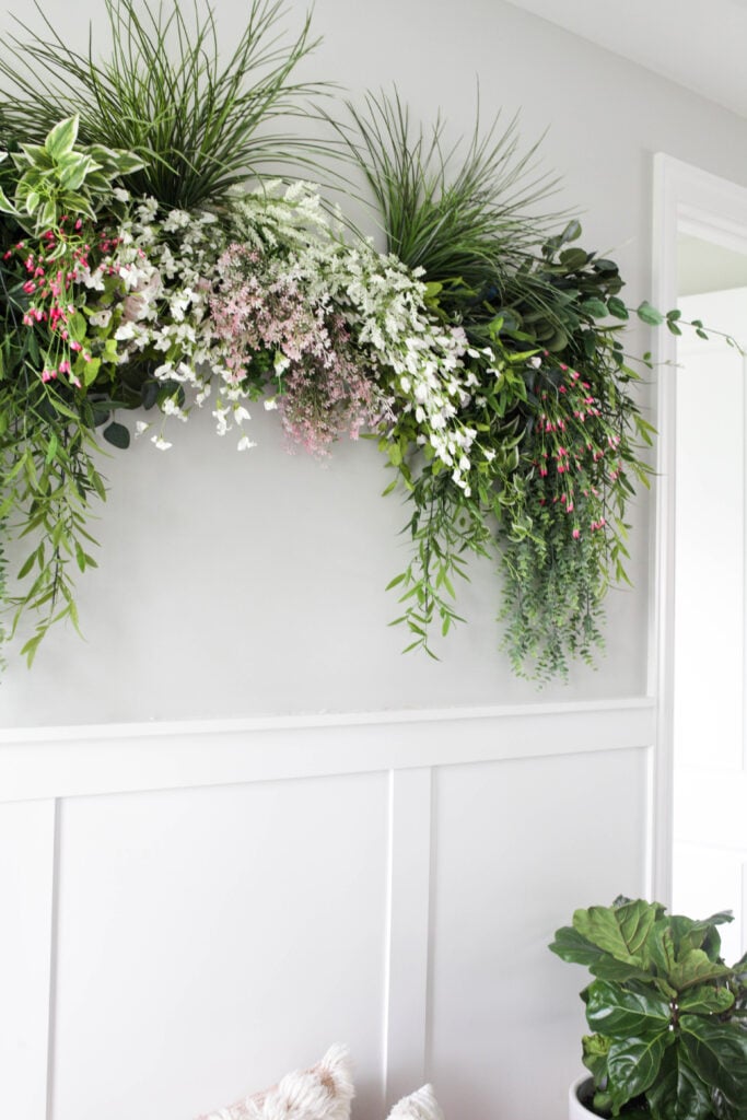 faux greenery wall