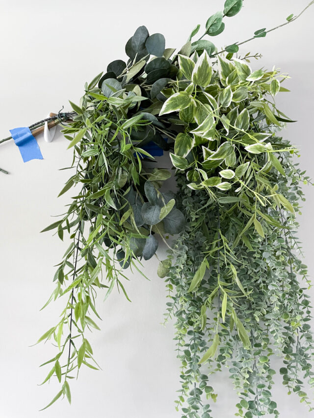 DIY Faux Greenery Wall Hanging Paisley & Sparrow