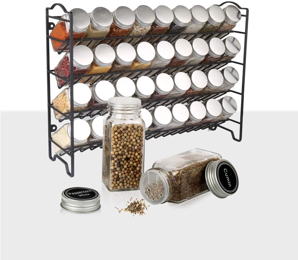 spice rack with labels