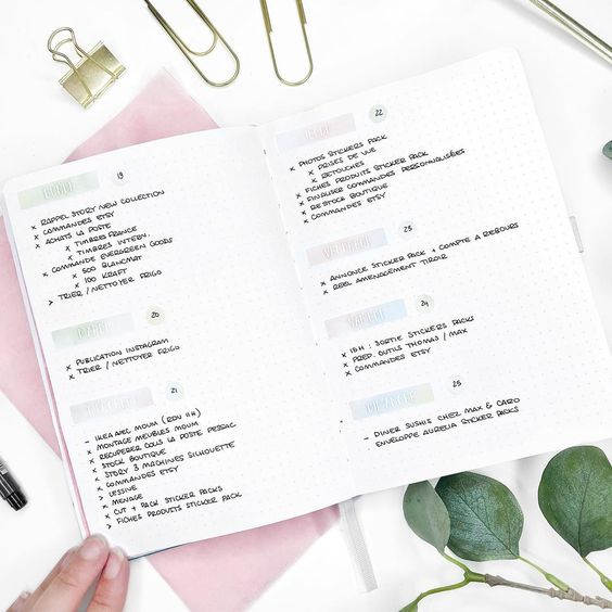 Weekly bullet journal spread via @planwithady
