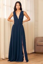 navy blue wedding guest outfit