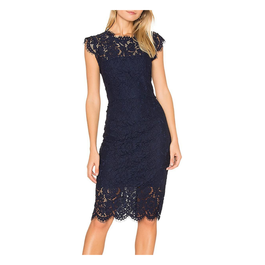 Lace Knee Length Sleeveless Dress