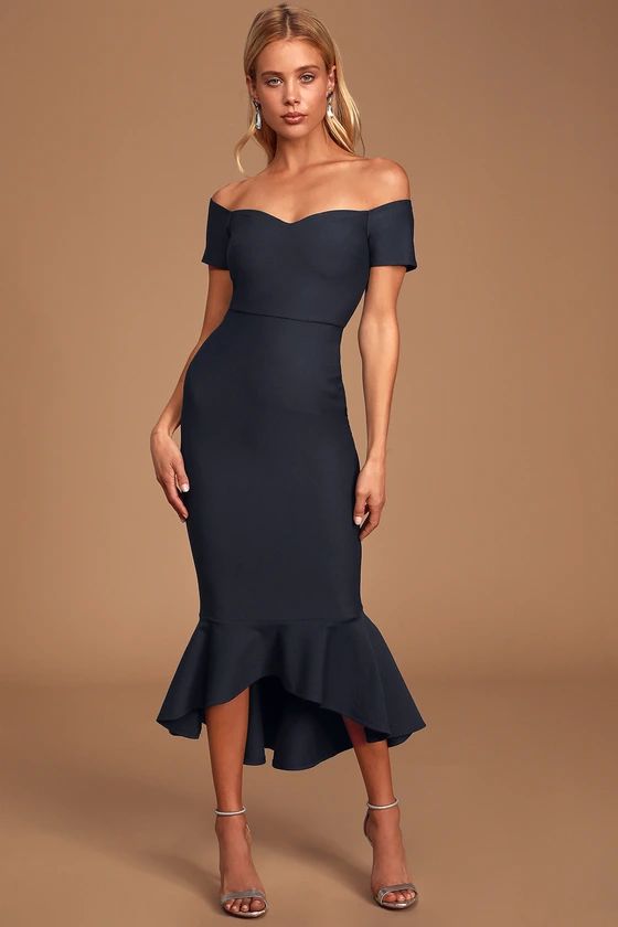 Off-the-Shoulder Midi Dress